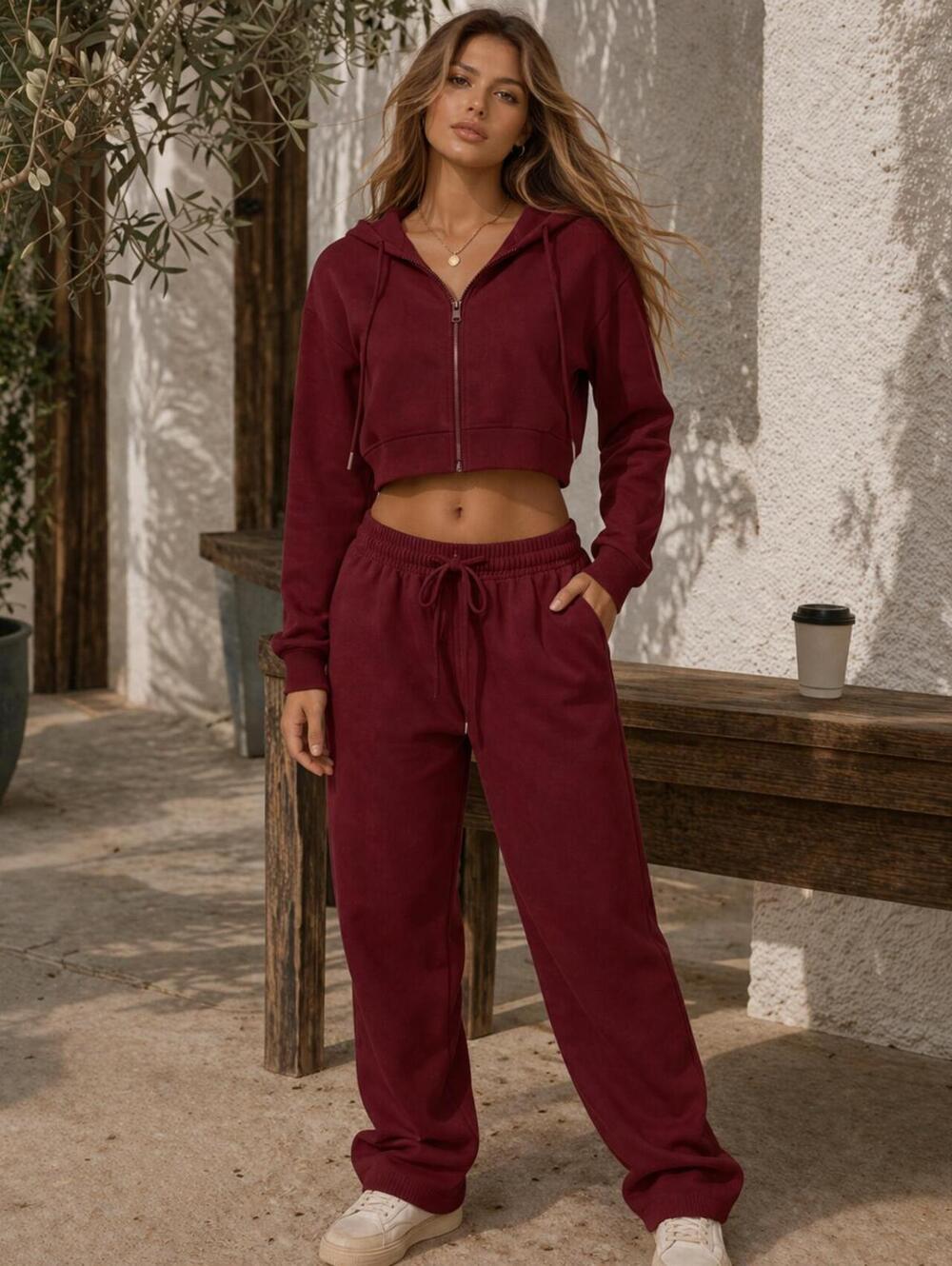 NWT Y2K Streetwear Cropped Zip Hoodie Athleisure 90s Graphic Sweatshirt Top - Picture 2 of 12